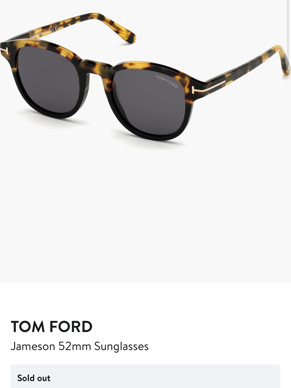 Tom Ford Jameson 52 mm Tortoiseshell Sunglasses